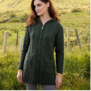 Aran Crafts Hooded Zipper Coat